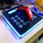 Mouse Pad calculadora com HUB USB de 4 portas azul LED Light small picture