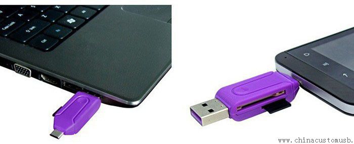 Lecteur de carte TF T-Flash mémoire Mobile universel Micro USB OTG pour téléphone & Tablets PC