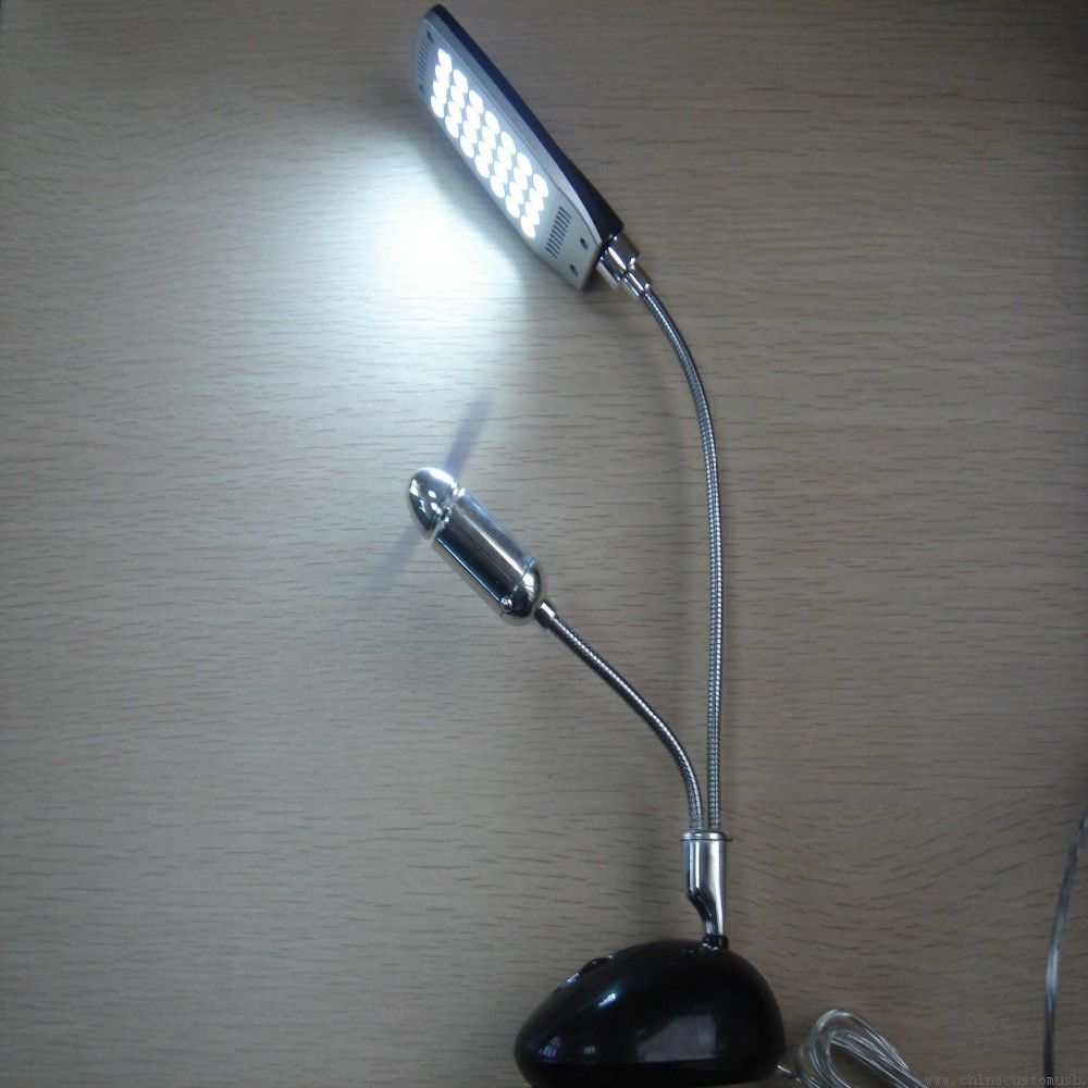 USB lámpara usb ventilador con pinza de lectura