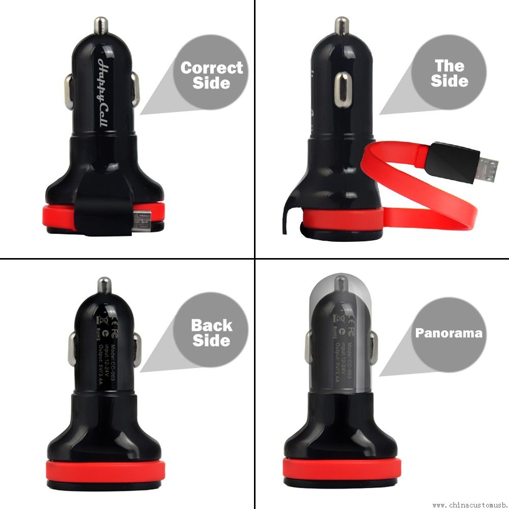 5V 2.1a auto nabíječka mobilních telefonů s kabelem