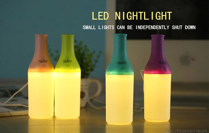 Mini USB acqua Spray bottiglia umidificatore con luce LED lampada rifornimento di umidità