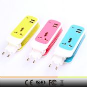 Colorful 2 USB port travel usb charger with plugs images