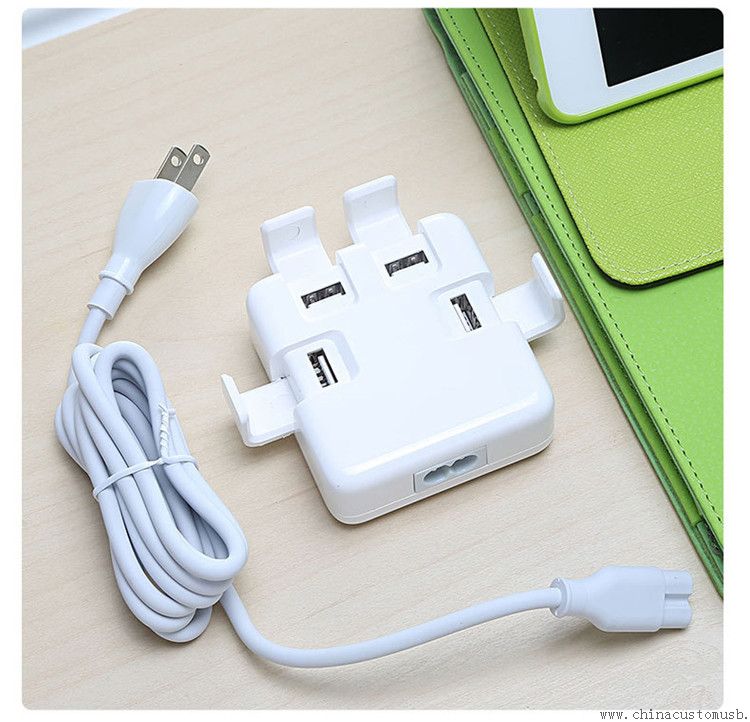 Mobile Phone Dual Usb Charger High Current 5V 8A White Color