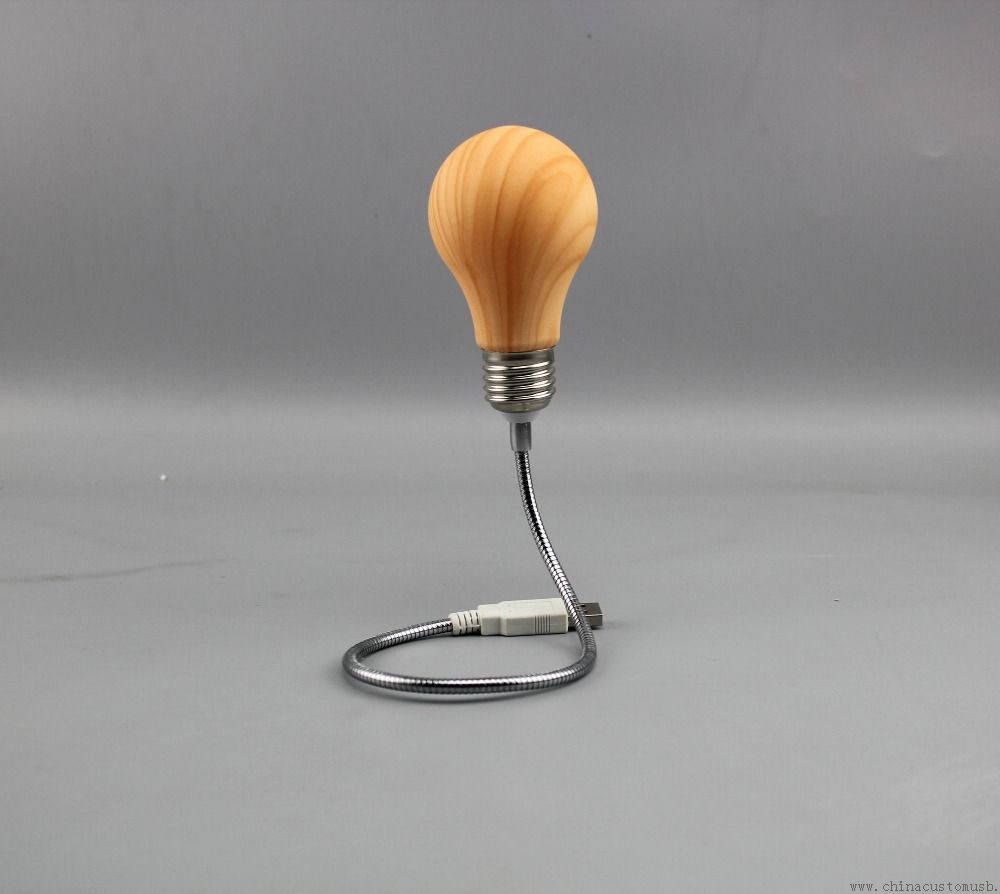 Lámpara de color de bambú de 2W e27 bombilla de LED de cabeza noche luz USB