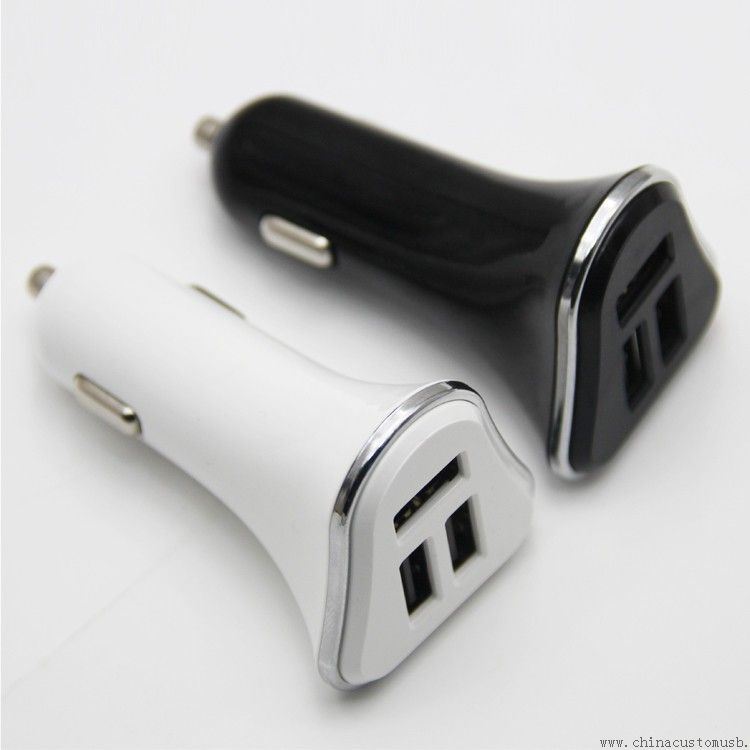 Alumínio 3 porta USB carregador de carro USB 3.1