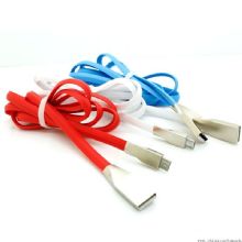 Fast Charge Micro USB Cable Zinc Alloy 2.1A Noodle TPE Micro USB Data Sync Charger Cable images