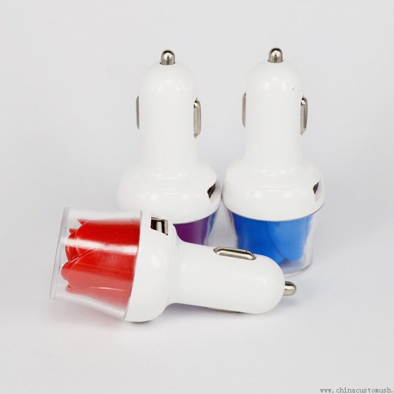 Moda rosa colorato USB Car Charger 2.1 a Promozione della stessa industria