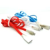 Fast Charge Micro USB Cable Zinc Alloy 2.1A Noodle TPE Micro USB Data Sync Charger Cable images