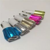 Metal Dual-Port High-Speed 2.1A USB Car Charger Auto Adapter images