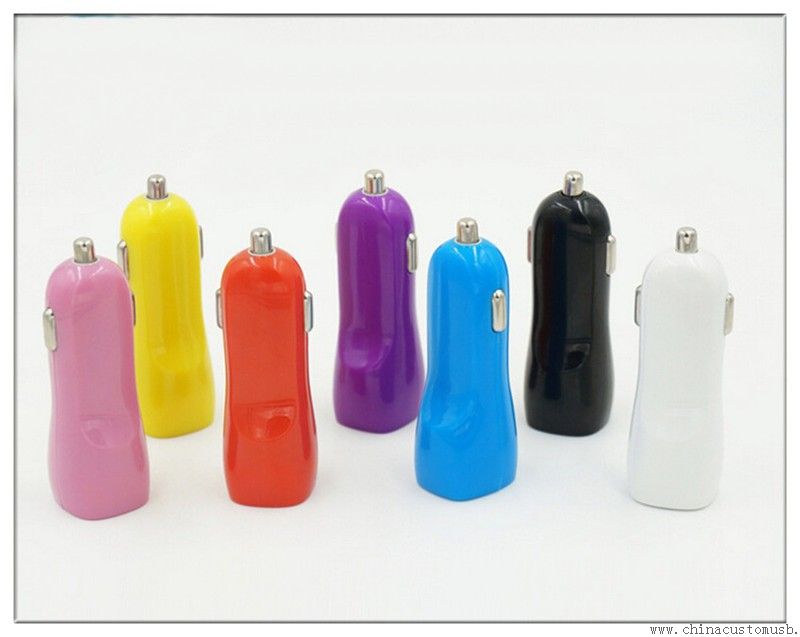 Carregador de carro colorido fábrica preço sem fio usb com 2 portas