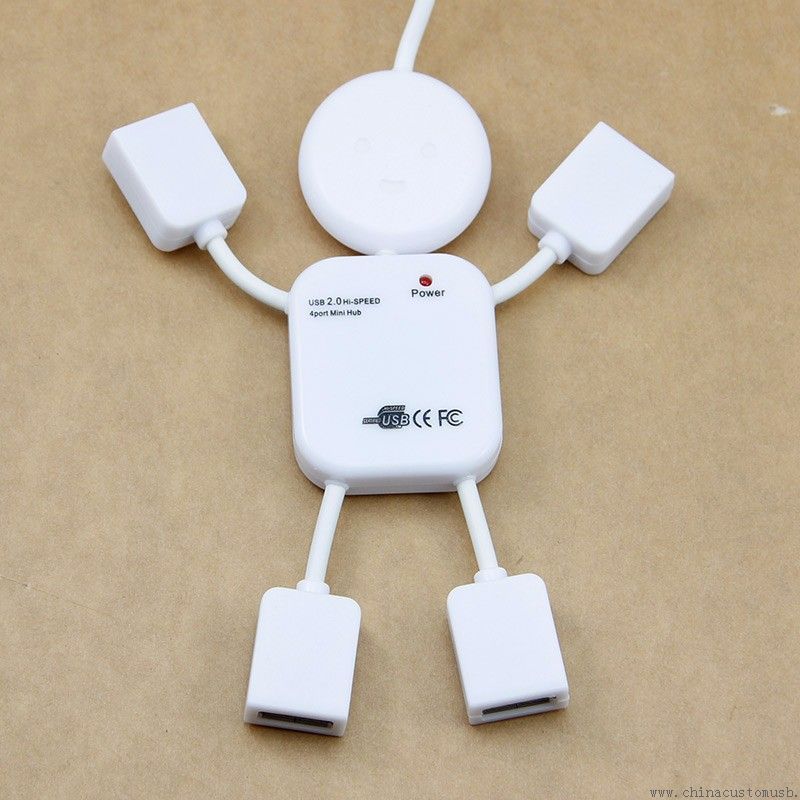 Schöne weiße menschliche Gestalt 2,0 4-Port USB-hub