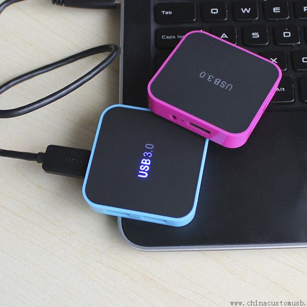 Kebaruan persegi panjang 4 port USB 3.0 Hub