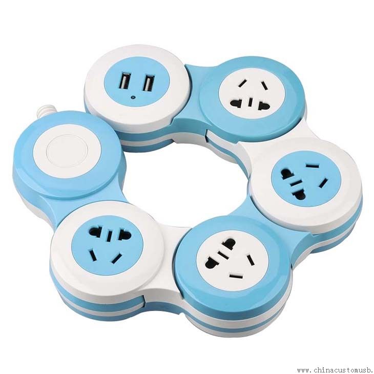 Power Strip with Surge Protector and Protective Door USB Outlets