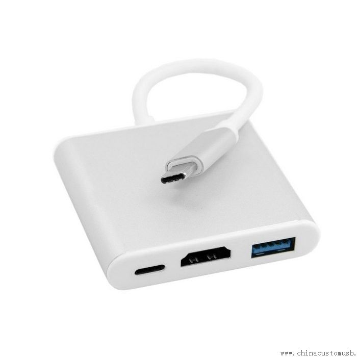 USB USB-C 3.1 tipe C untuk HDMIDigital AV & USB OTG & USB-C perempuan Charger Adapter