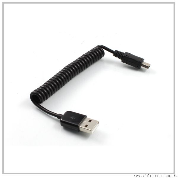 High Speed USB Mini 5 Pin Male Coil Cable
