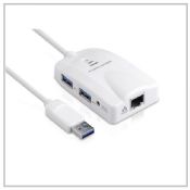 3 Port USB 3.0 multi-function Hub with 1 RJ45 Gigabit Ethernet Lan Wired Network Adapter images