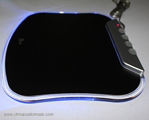 LED Luz Iluminado Mouse Pad con 4 Puertos Alta Velocidad USB 2.0 Hub 2