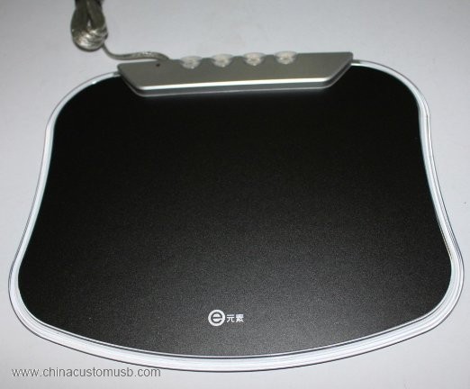 LED Luz Iluminado Mouse Pad con 4 Puertos Alta Velocidad USB 2.0 Hub 4