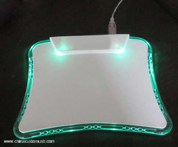 VERDE y LUZ AZUL led mouse pad con 4 usb hub y MUÑECA RESTO 2