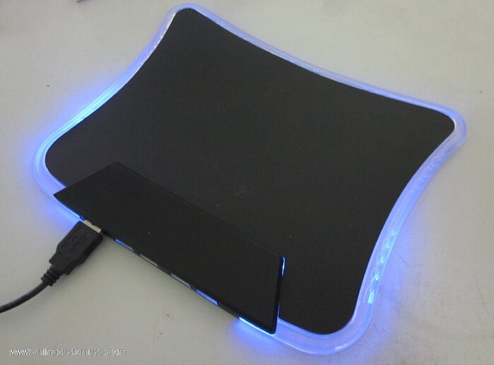 VERDE y LUZ AZUL led mouse pad con 4 usb hub y MUÑECA RESTO 3