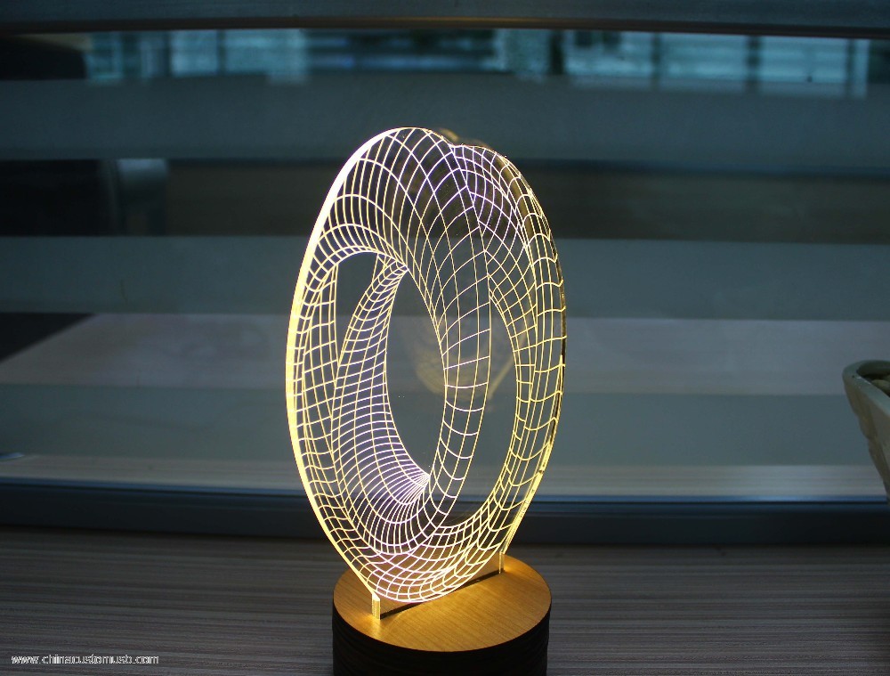 3D luz à noite com USB 4