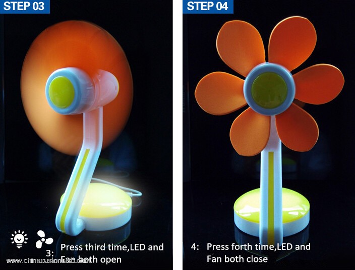 Άρωμα Λειτουργία LED Νύχτα Φωτός Desk Fan 3