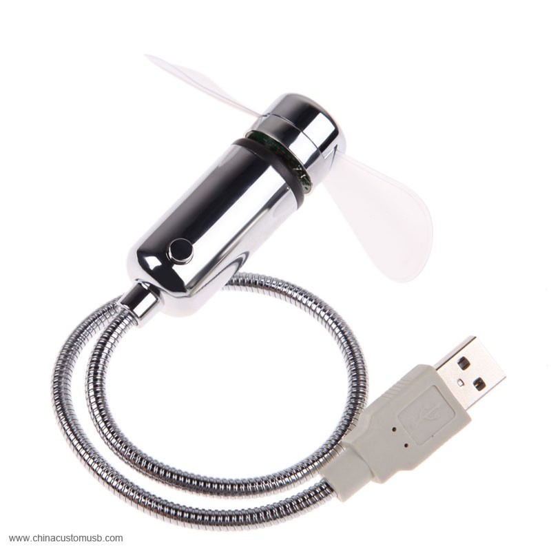 Justerbare USB Indretning Mini LED Lys USB Fan Ur 4