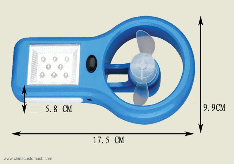 Dobíjecí ventilátor s led světlo 4