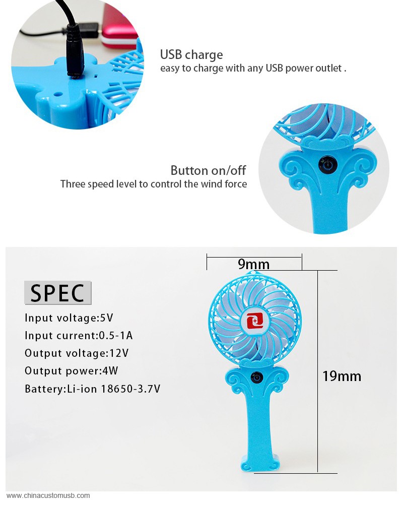 Portabil Aer Răcire Încărcare USB Mini Ventilator 3