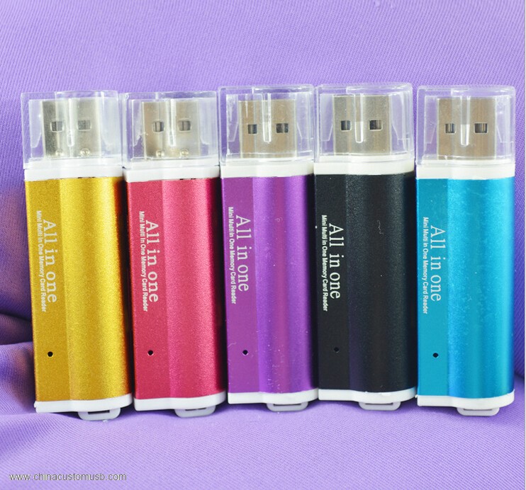 All In One multifunction aluminium Lighter Shaped USB Card Reader 3