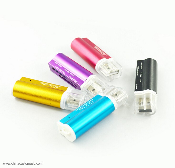 All In One multifunction aluminium Lighter Shaped USB Card Reader 4