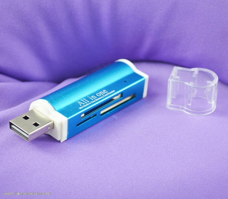 Alla i En multifunktions aluminium Lättare Formade USB-Kortläsare 5