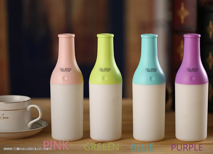 Mini USB Air Spray Botol Humidifier dengan Lampu LED lampu Kelembaban pengisian 2