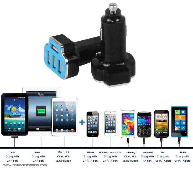  5. 2 a dc 12v-24v entrée usb voiture chargeur 2