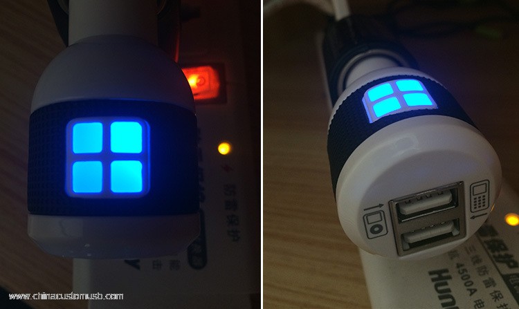 Led lys op dual port bil usb oplader 4