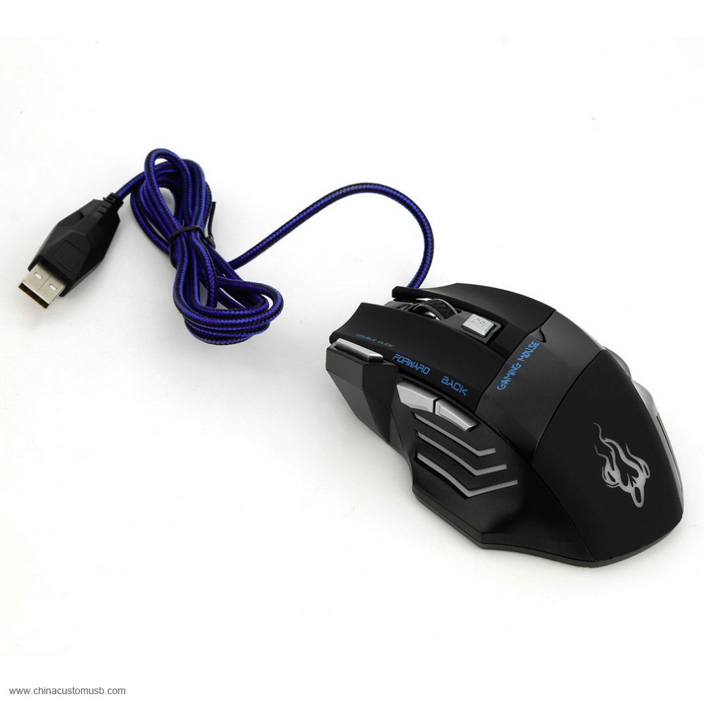 5500 DPI 7 Botón LED Óptico USB con Cable Gaming Mouse Ratones 2