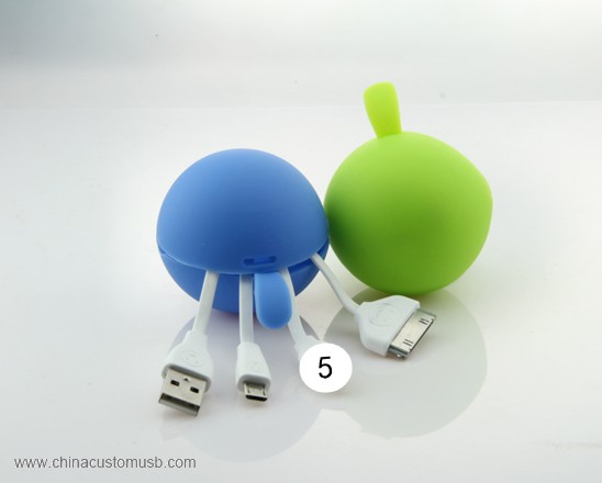 Viaje regalo bola forma silicio 3 en 1 USB cables de 3