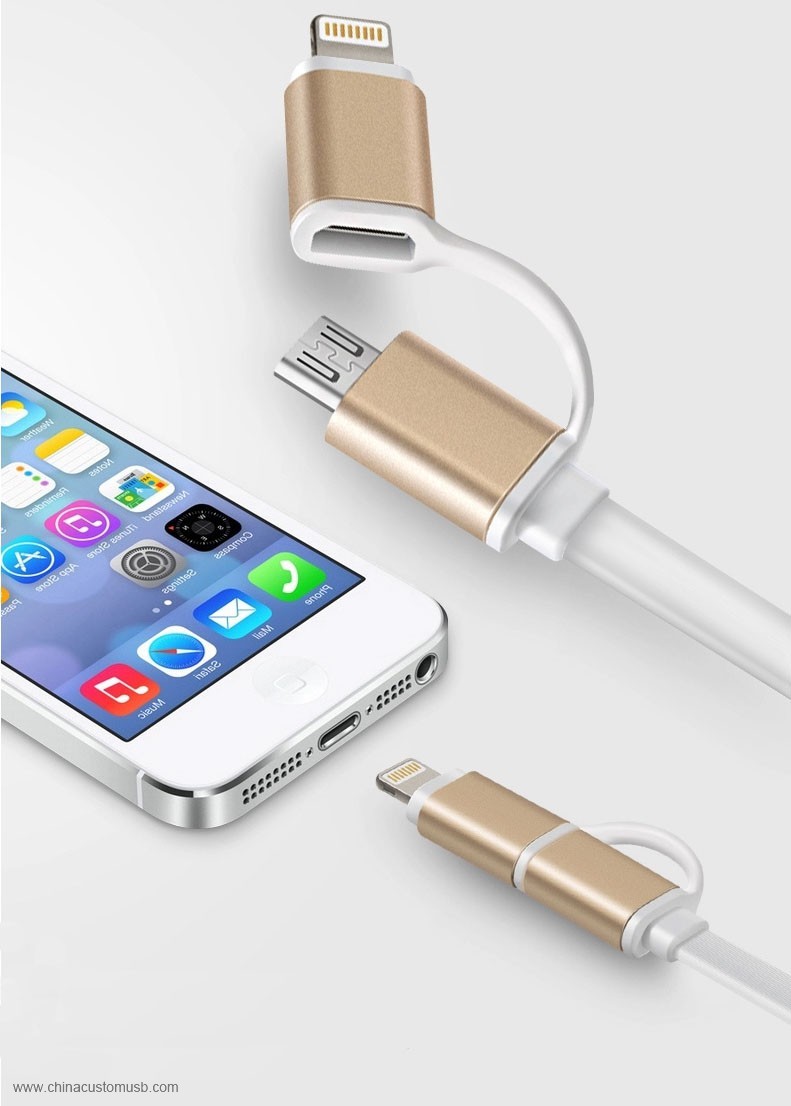 Micro USB Cabo para iPhone Samsung HTC LG 2 em 1 usb tarifação cabo de dados 4