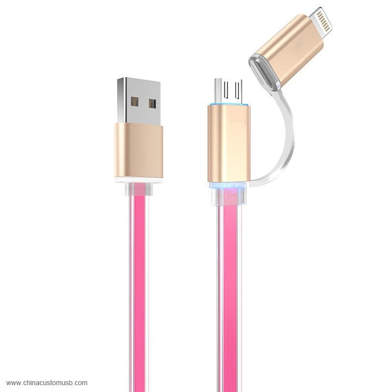 Micro USB Cable para iPhone Samsung HTC LG 2 en 1 usb carga datos cable 5