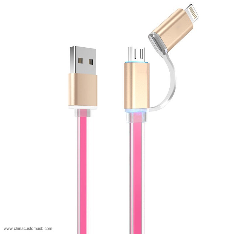 Micro USB Cable for iPhone Samsung HTC LG 2 in 1 usb charging data cable 5