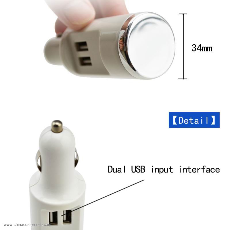 Car charger with 2 USB and Lighter for promotion 4