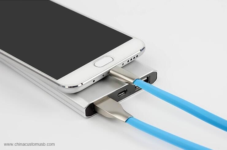 Fast Charge Micro USB Cable Zinc Alloy 2.1A Noodle TPE Micro USB Data Sync Charger Cable 5