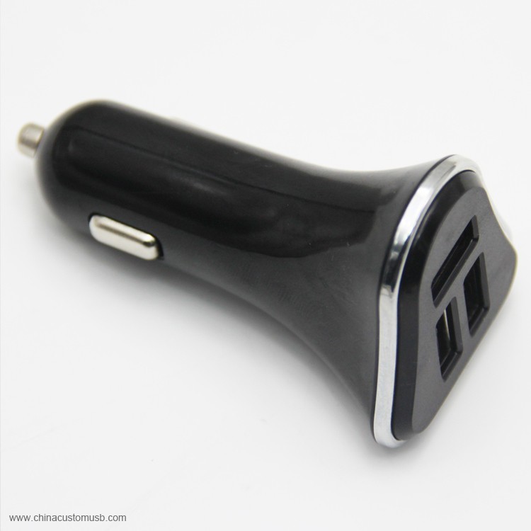 Алюмінієвий 3 USB Порт USB Автомобільний зарядний Пристрій 3.1A 2