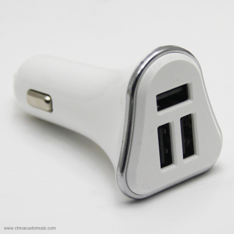Aluminio 3 USB Puerto USB Cargador de Coche 3.1A 4