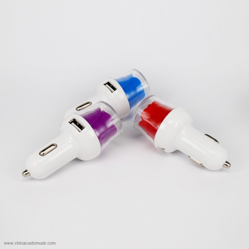Fashion Colorful Rose USB Car Charger 2.1A For promotion 8