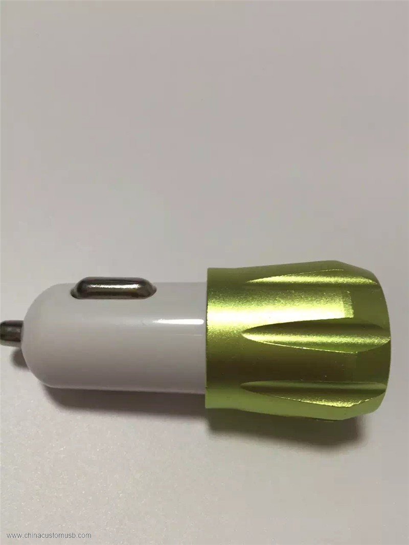 Metal Dual-Port High-Speed 2.1a USB Bil Laddare Auto Adapter 5