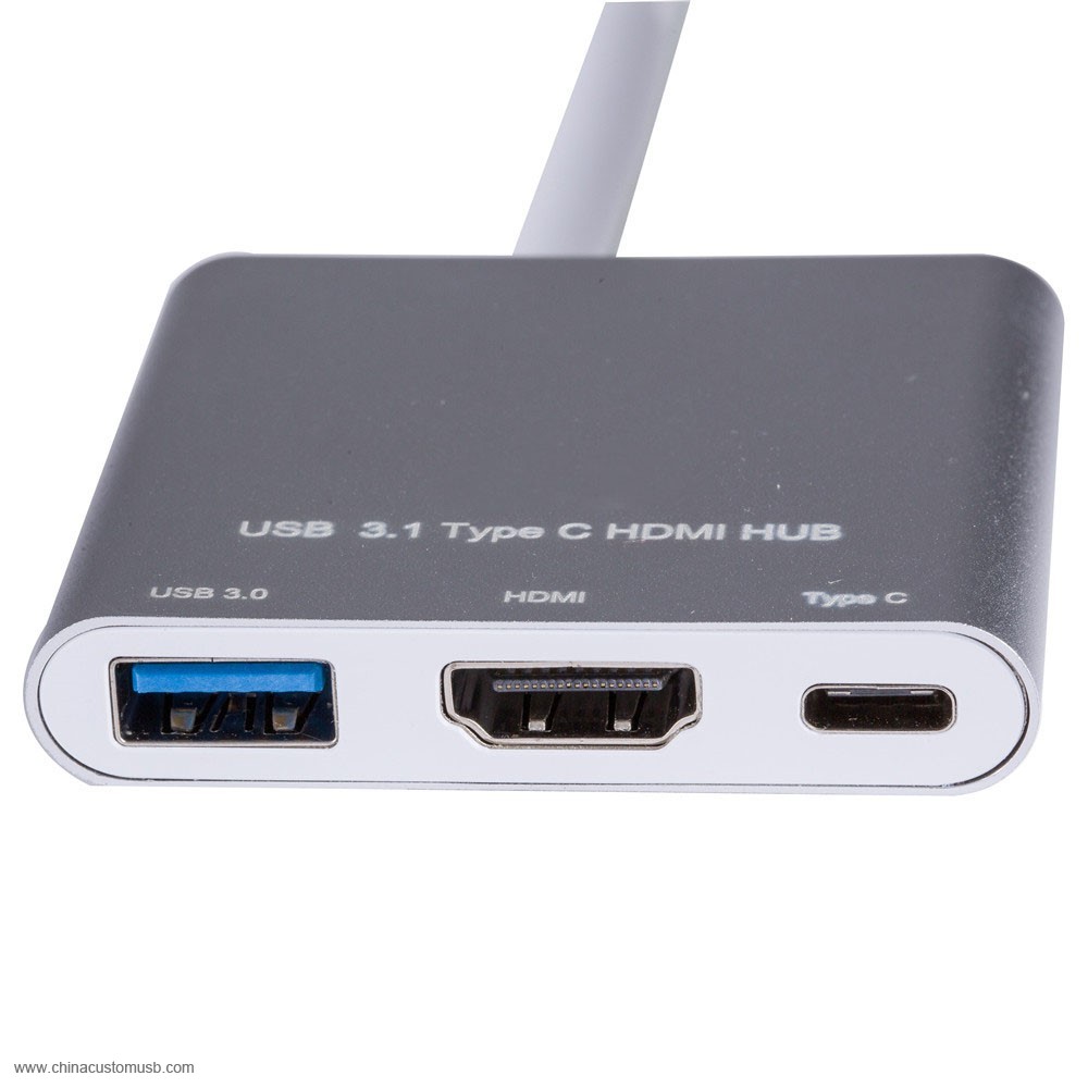 3 port usb 3.1 type-c hub with type c usb 3.1 and HDMI port 2