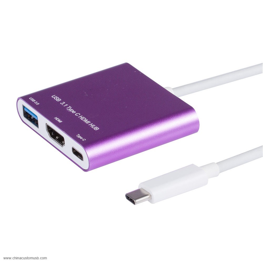 3 portů usb 3.1 type-c hub s typ c usb 3.1 a HDMI portu 5