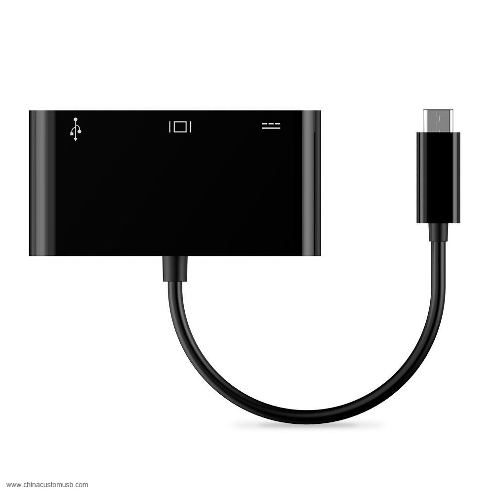  Tipo C a USB3.0 VGA Tipo C 3-IN-1 Adaptador Convertidor 6