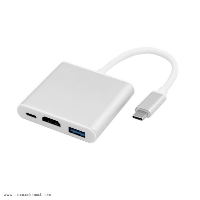 USB-C USB 3.1 Tipe C HDMIDigital AV & USB OTG & USB-C Female Charger Adapter 2